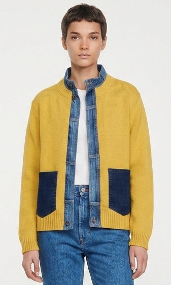 Contrast Trim Knit Cardigan