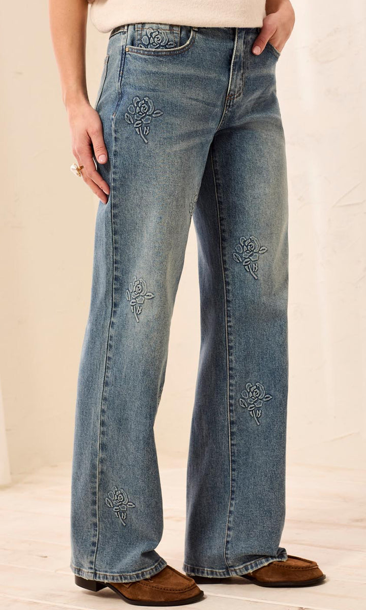 3-D Flower Denim