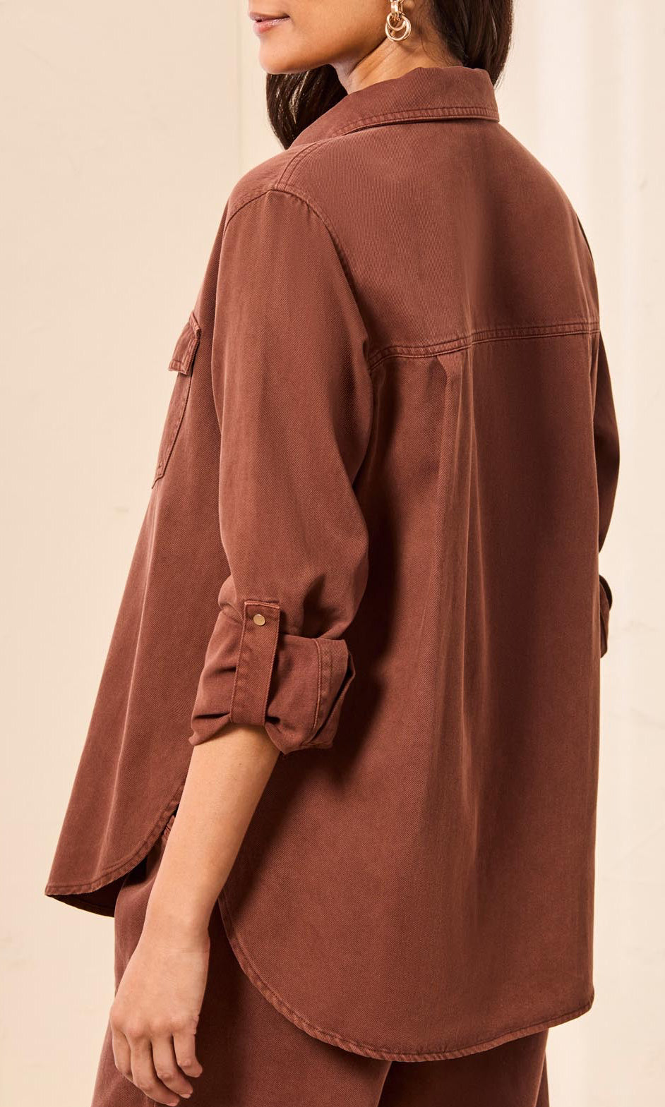 Washed Brown Utility Shirt
