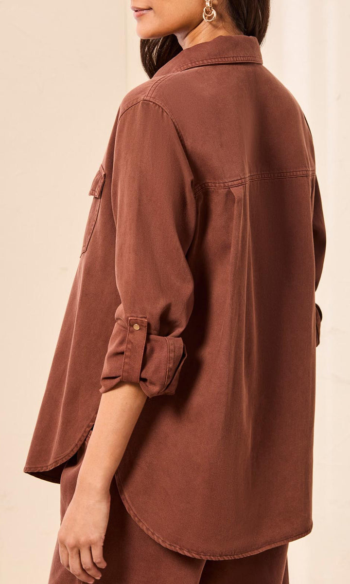 Washed Brown Utility Shirt