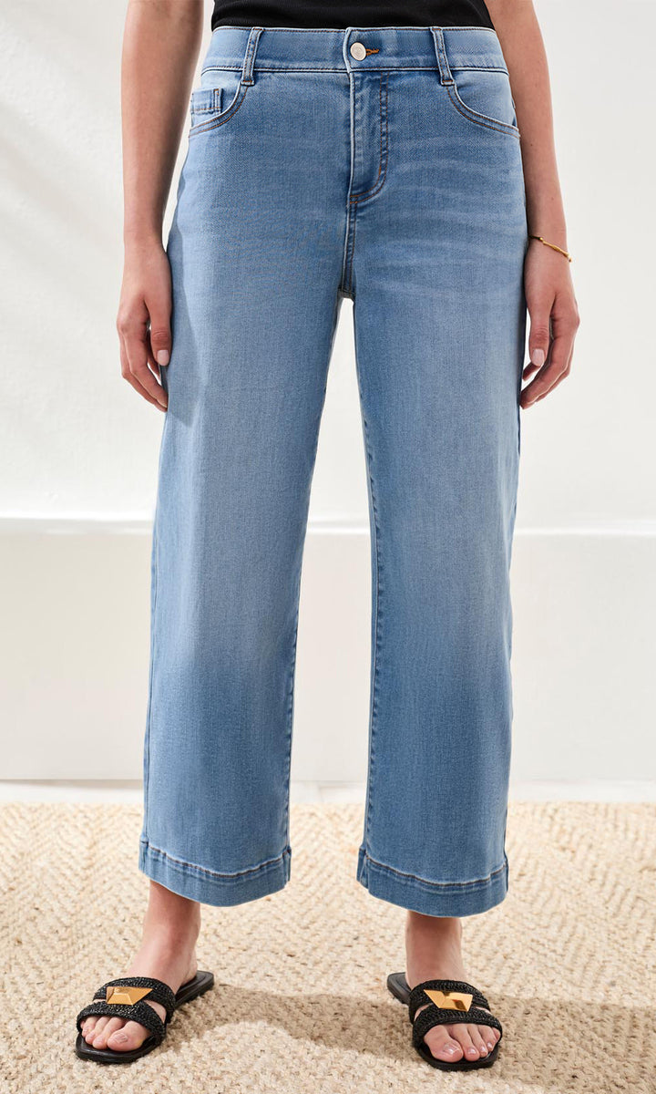 High Rise Cropped Wide Leg Denim