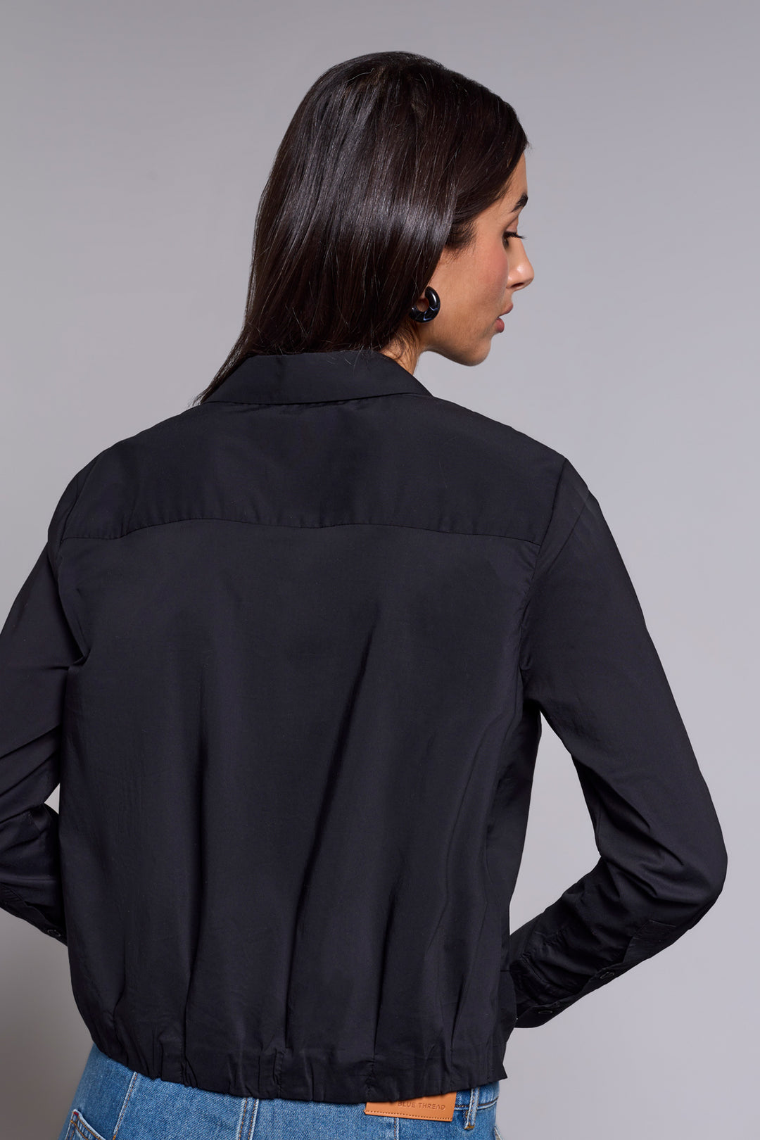Twist Front Button Up Shirt