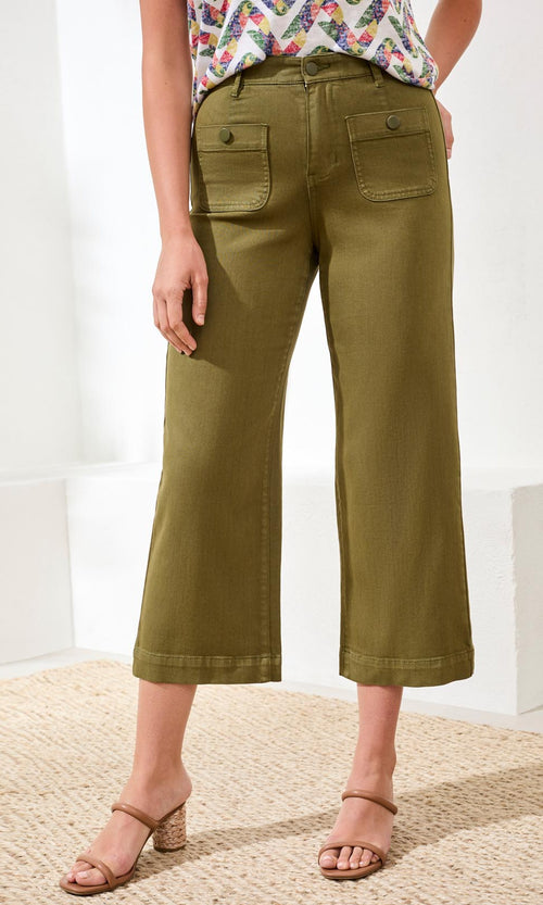 Cropped Wide Leg Utility Pants