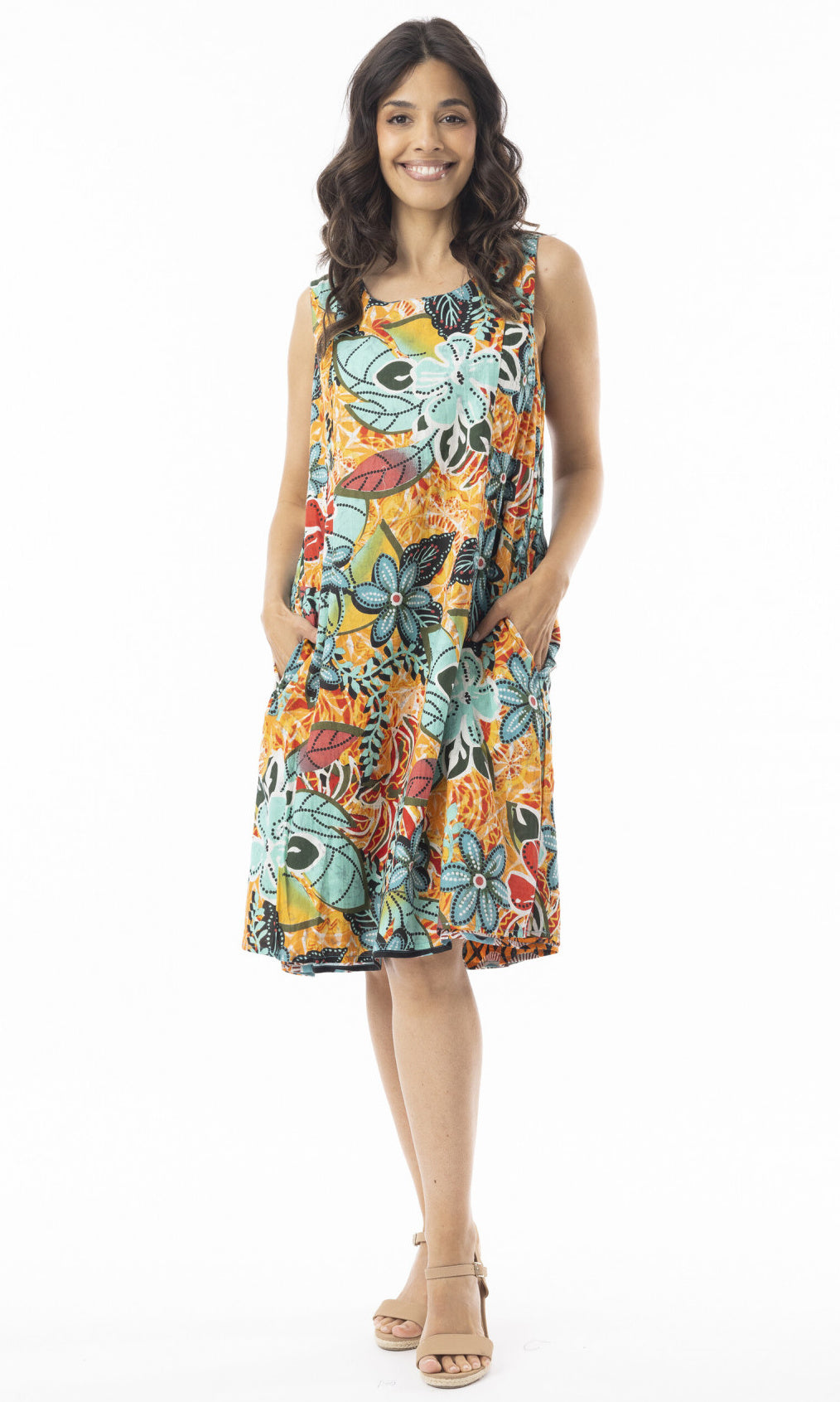 Reversible Organic Cotton Patchwork Print Sleeveless Dress
