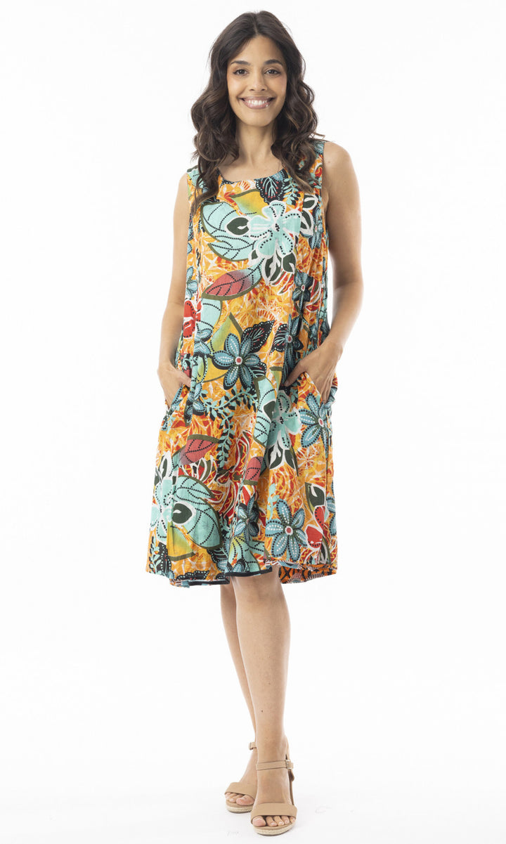 Reversible Organic Cotton Patchwork Print Sleeveless Dress
