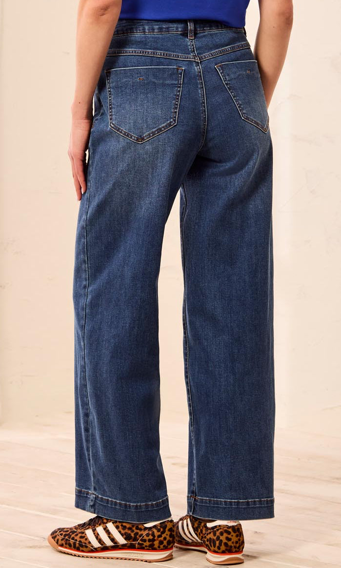 High-Rise Button Fly Wide Leg Jeans