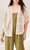 open front crochet kimono cardigan with intricate circular open knit pattern
