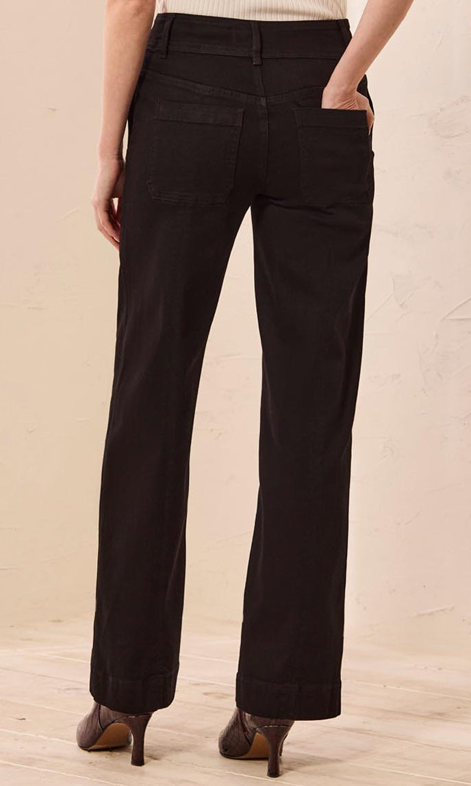 Triple Button Wide-Leg Jean