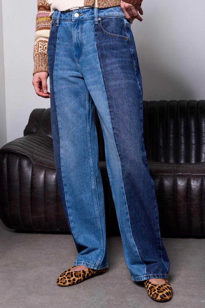 Brooke | Two Tone Straight Leg Jeans