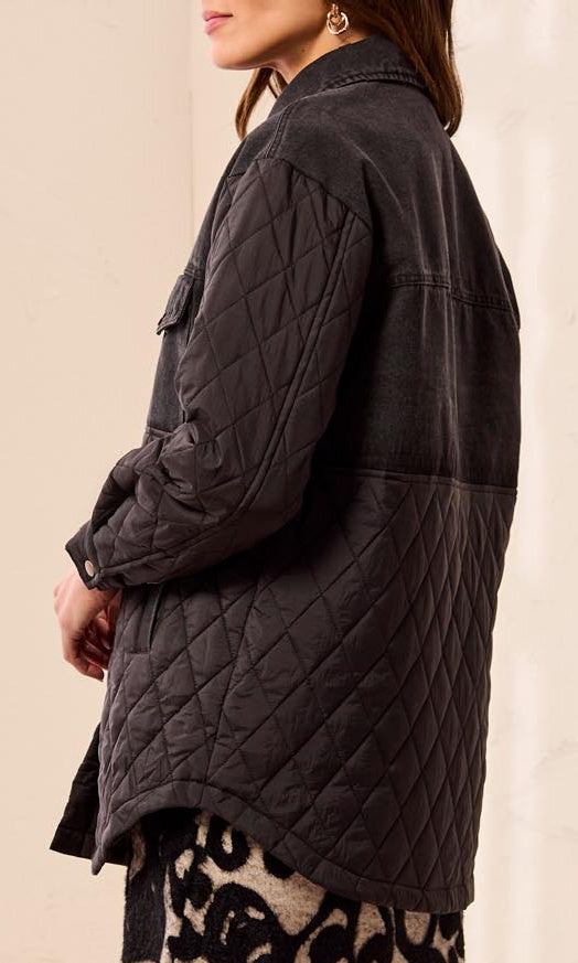 Quilted Denim Mixed Media Jacket