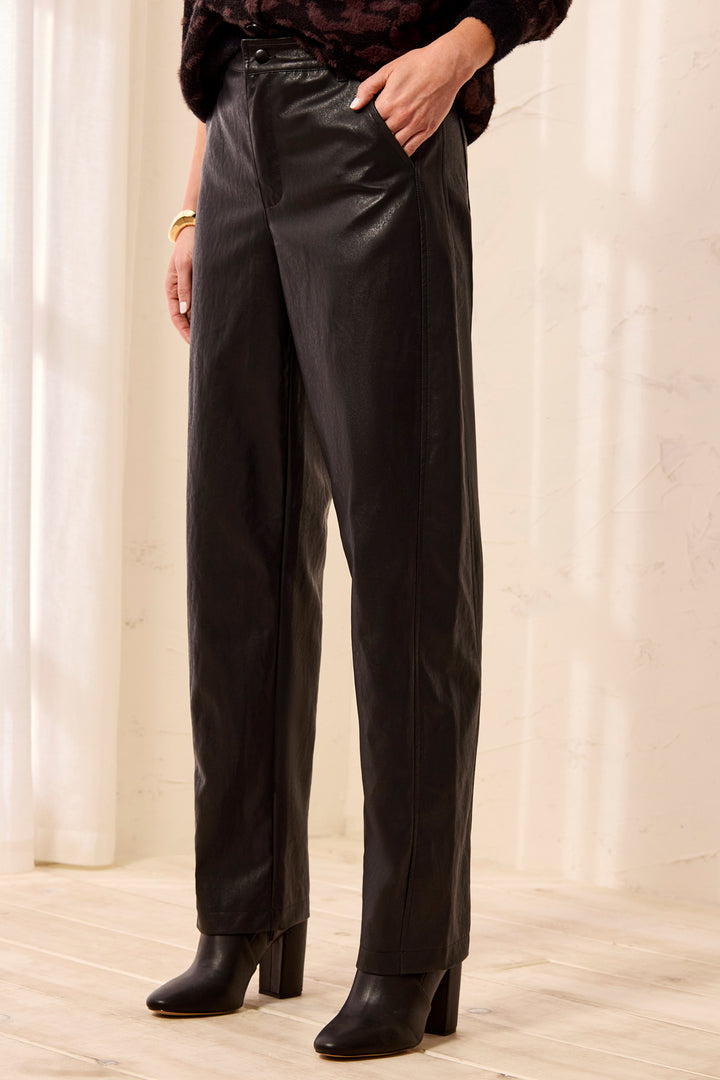 Faux Leather Barrel Pants
