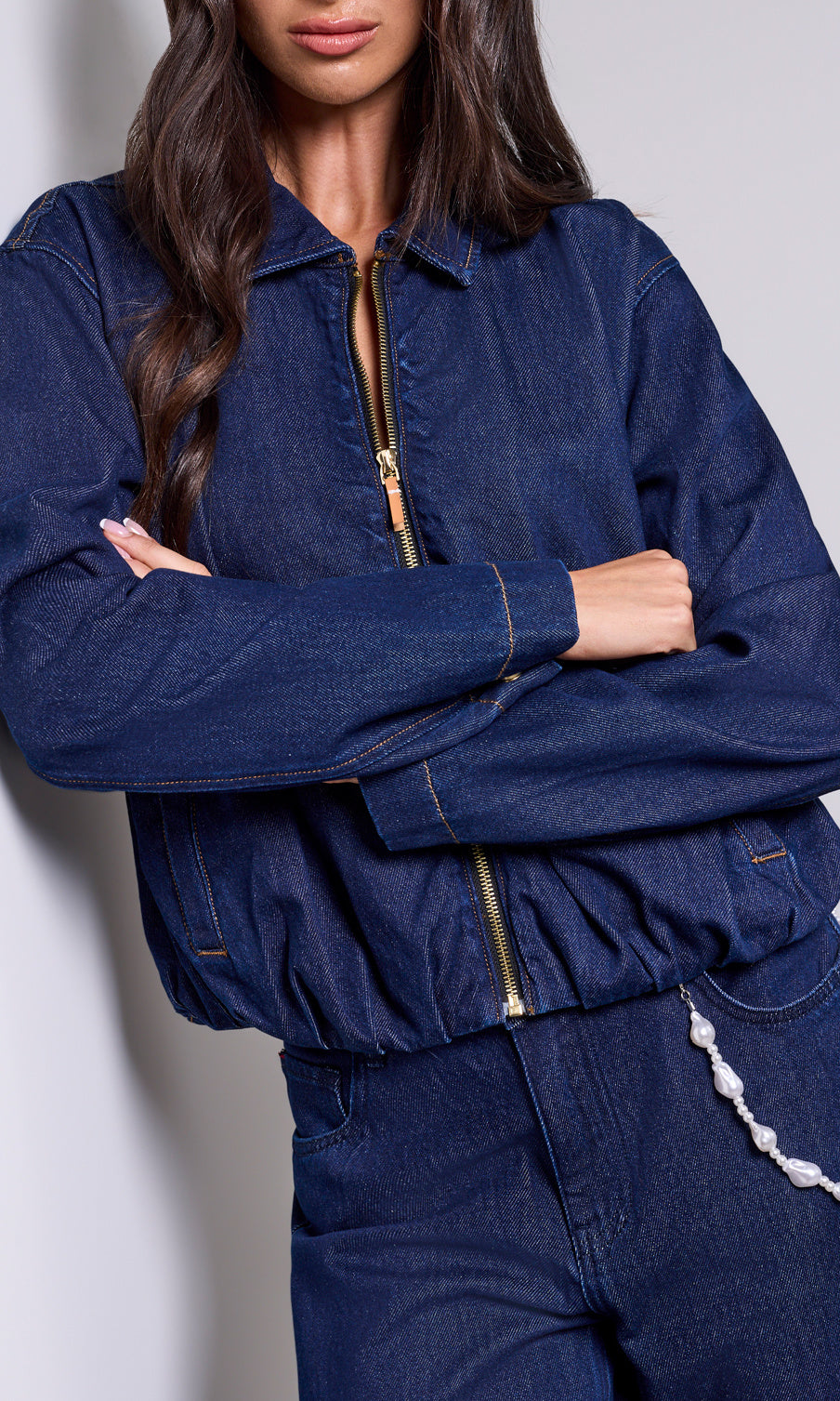 Zip-Up Denim Jacket