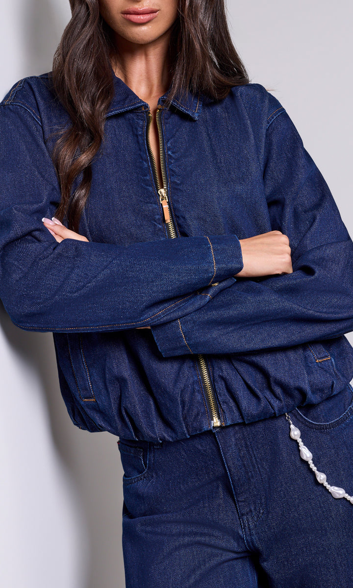 Zip-Up Denim Jacket