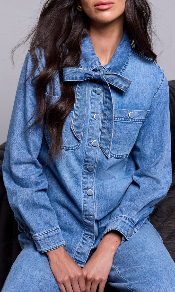 Bow Tie Denim Shirt