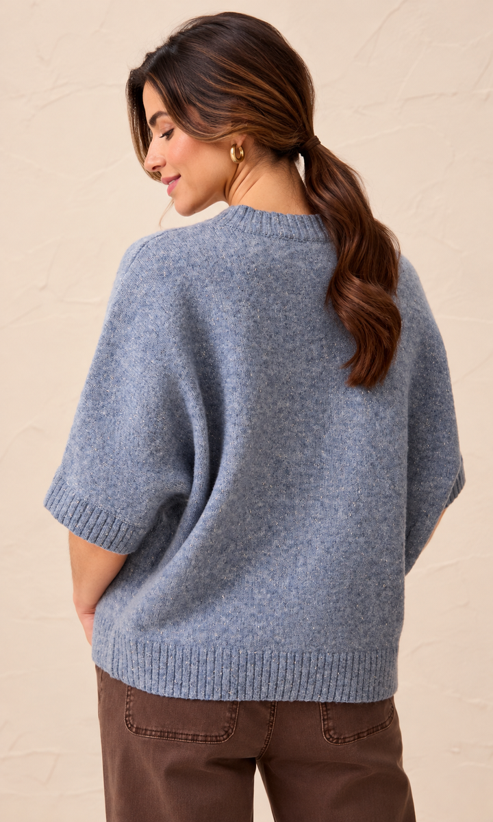 Lurex Short Sleeve Sweater