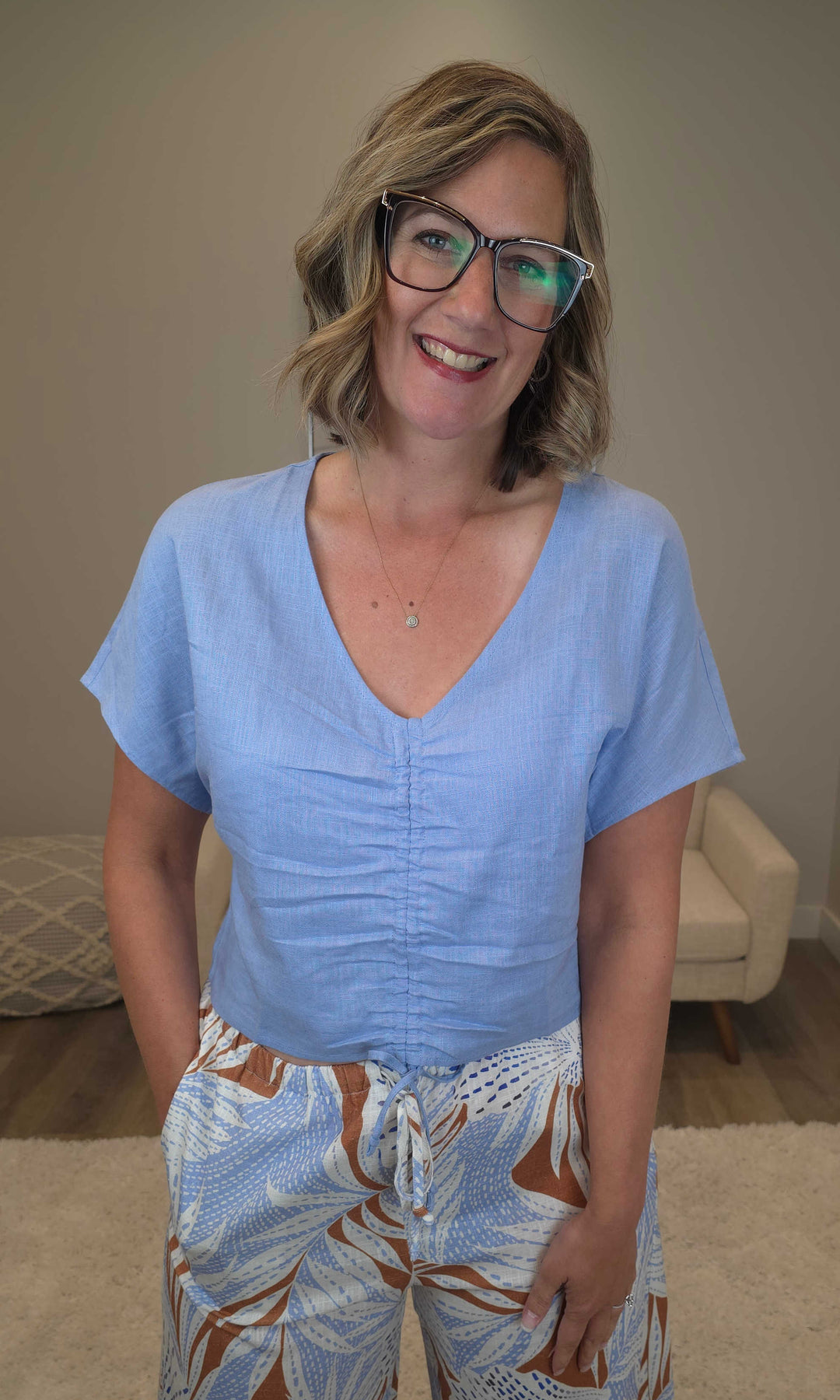 Adjustable Ruche Blouse