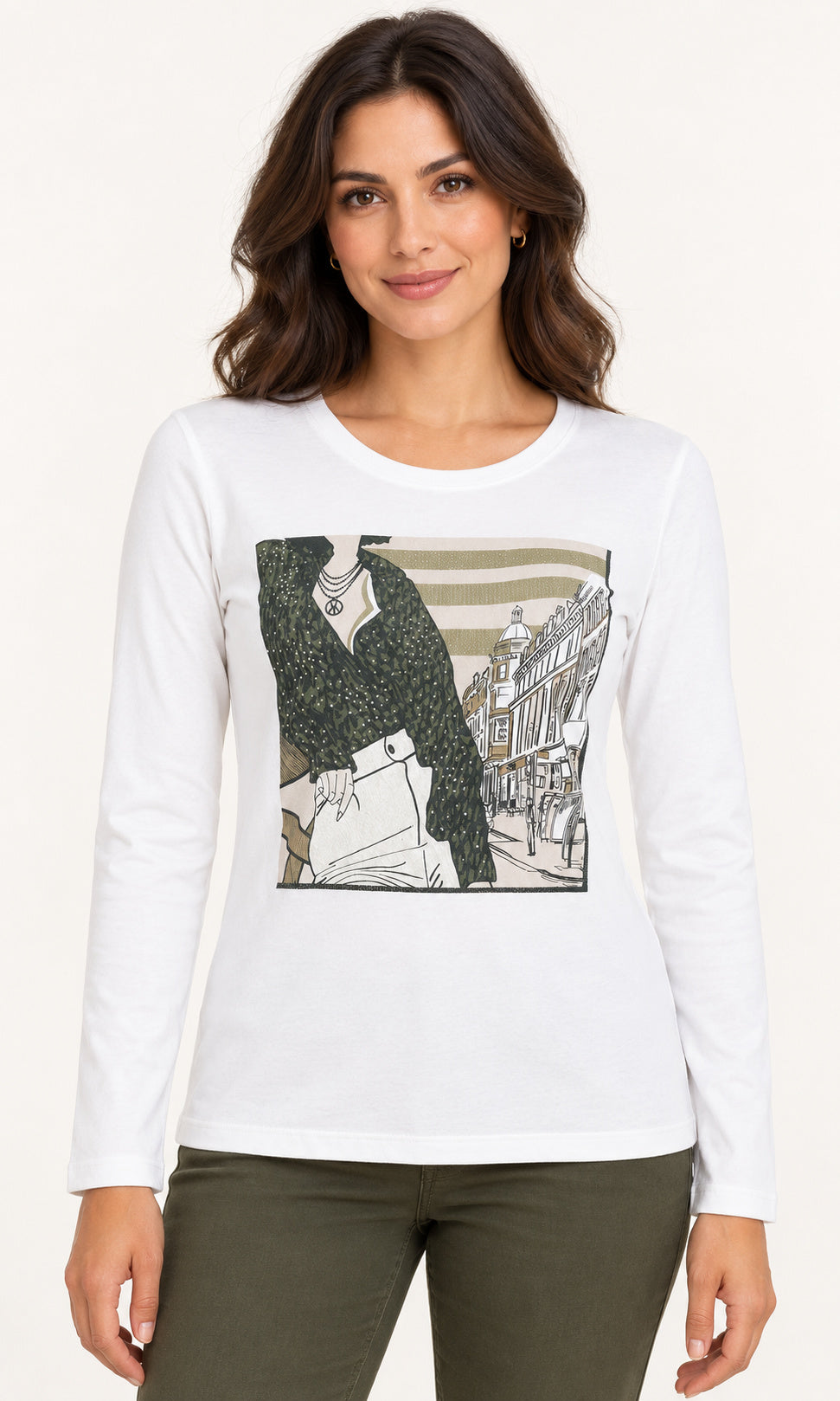 City Scene Graphic Long-Sleeve Top