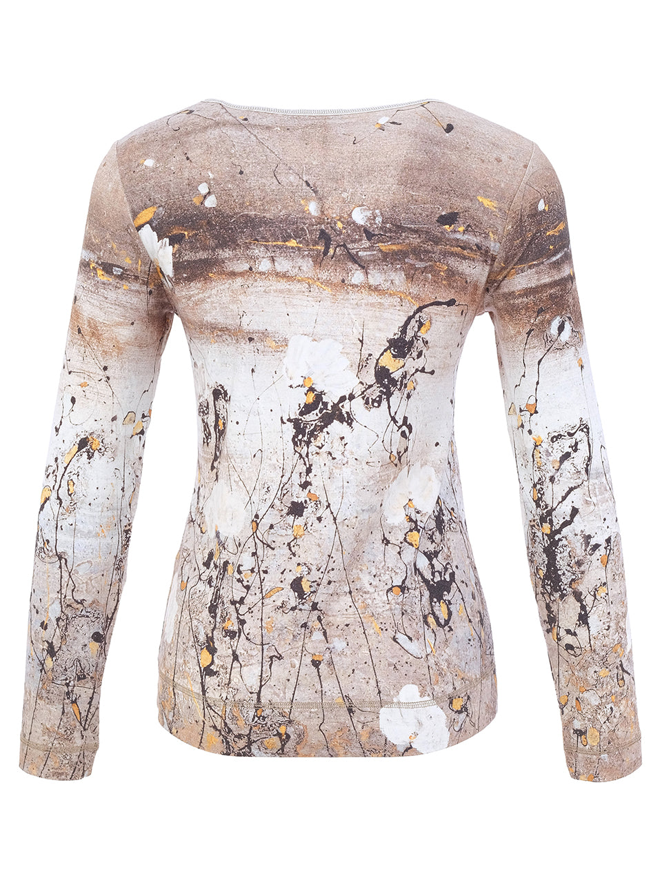 Abstract Splatter V-Neck Top