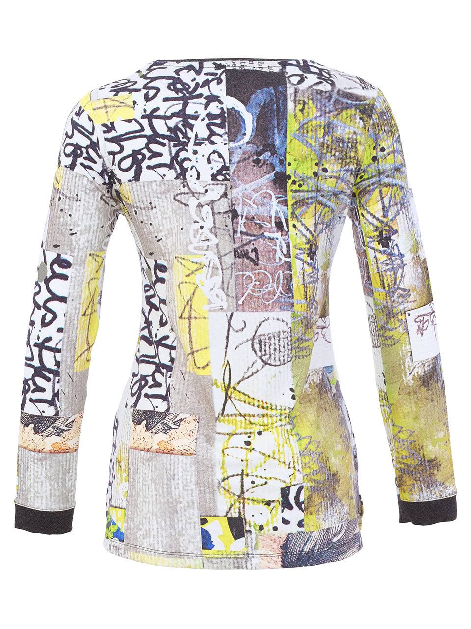 Abstract Patchwork Long-Sleeve Top