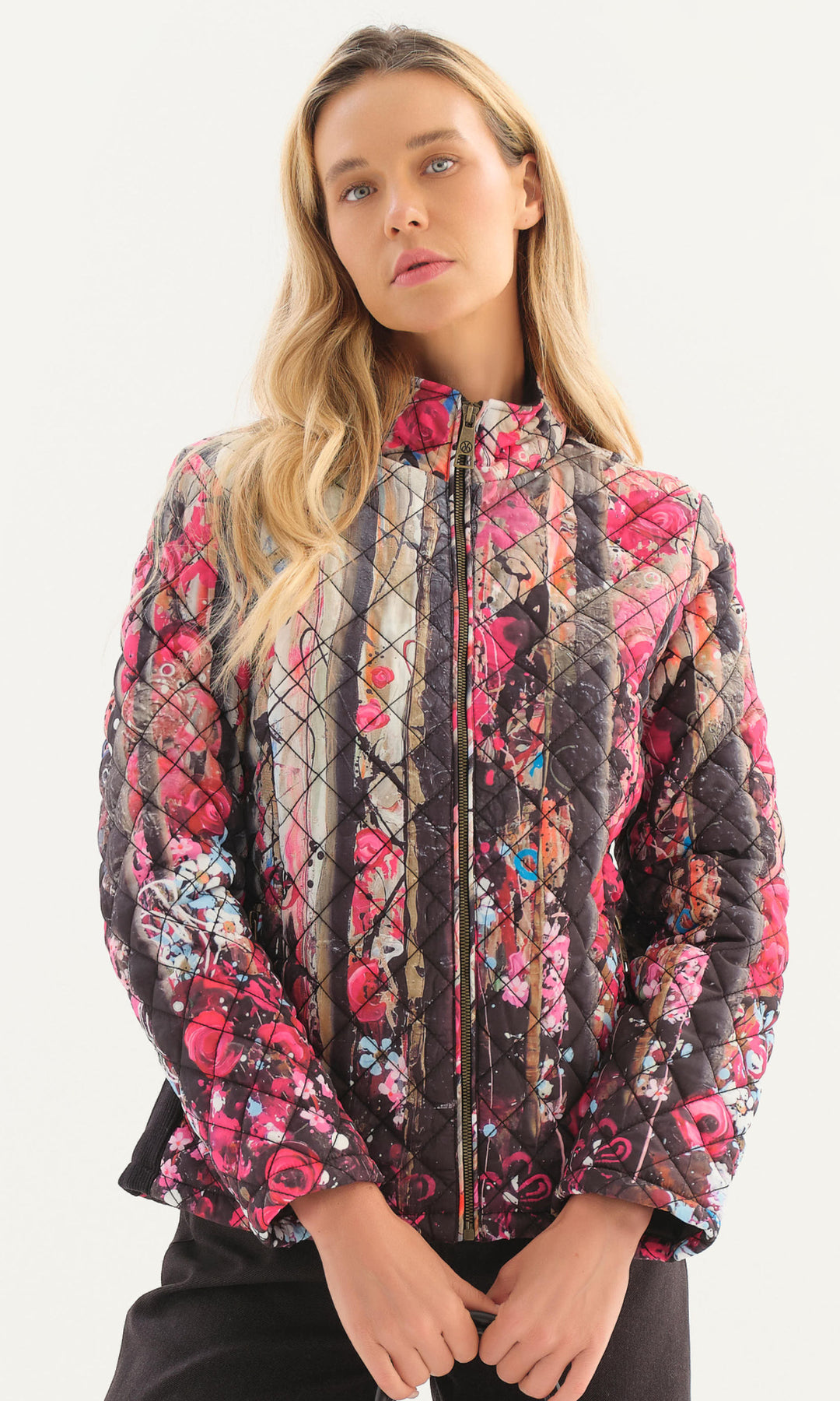 Painted Floral Quilted Jacket