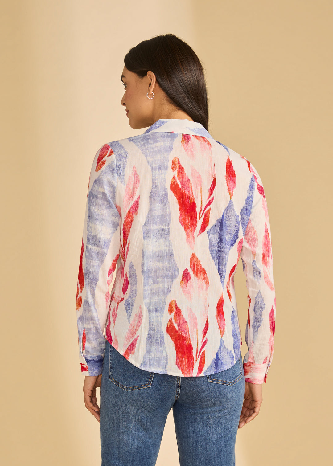 Abstract Brushstroke Print Button-Up Shirt