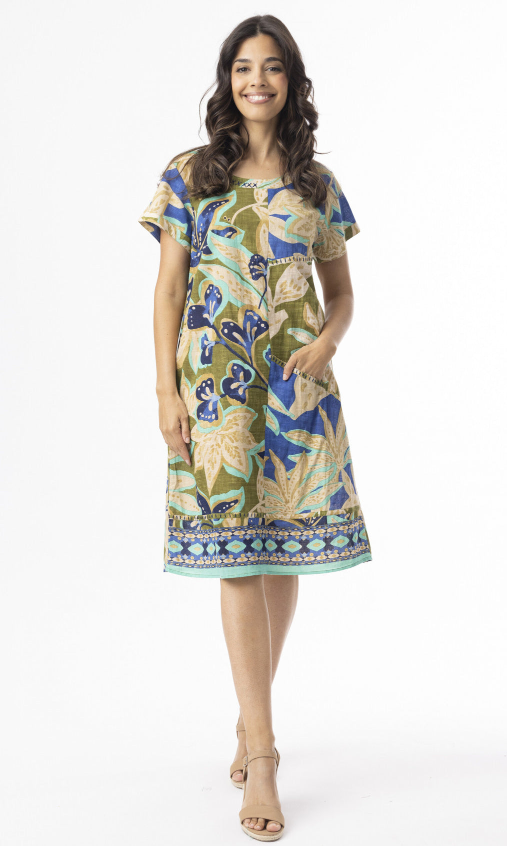 Organic Cotton Floral Print Pocket Dress