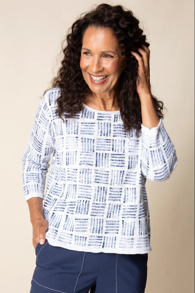Textured Pattern Cotton Knit Top