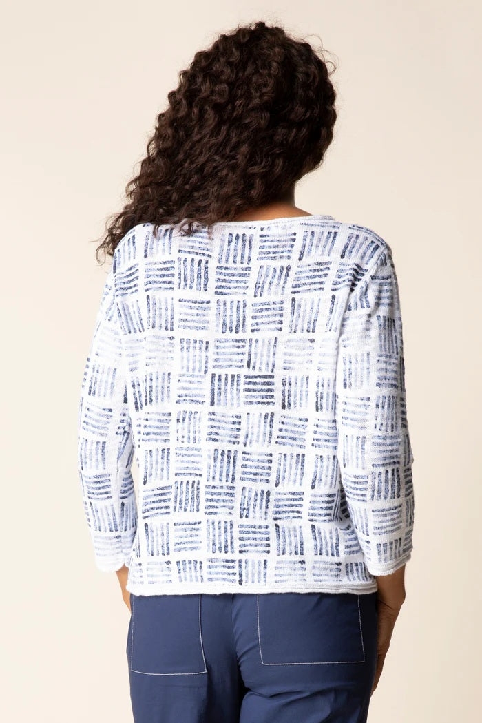Textured Pattern Cotton Knit Top