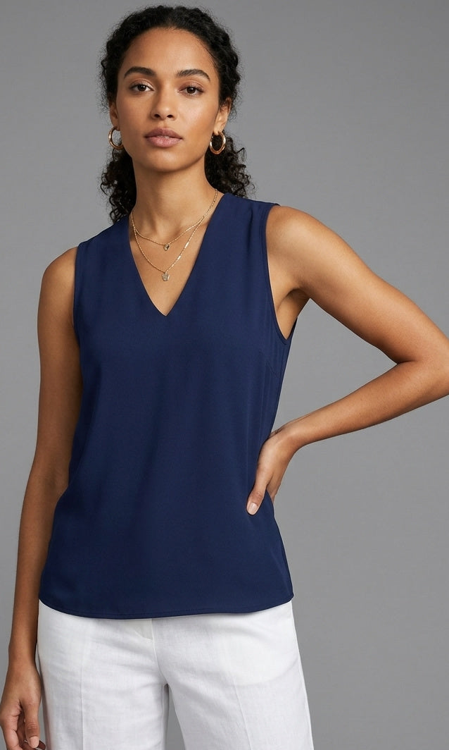 Essential V-Neck Sleeveless Top