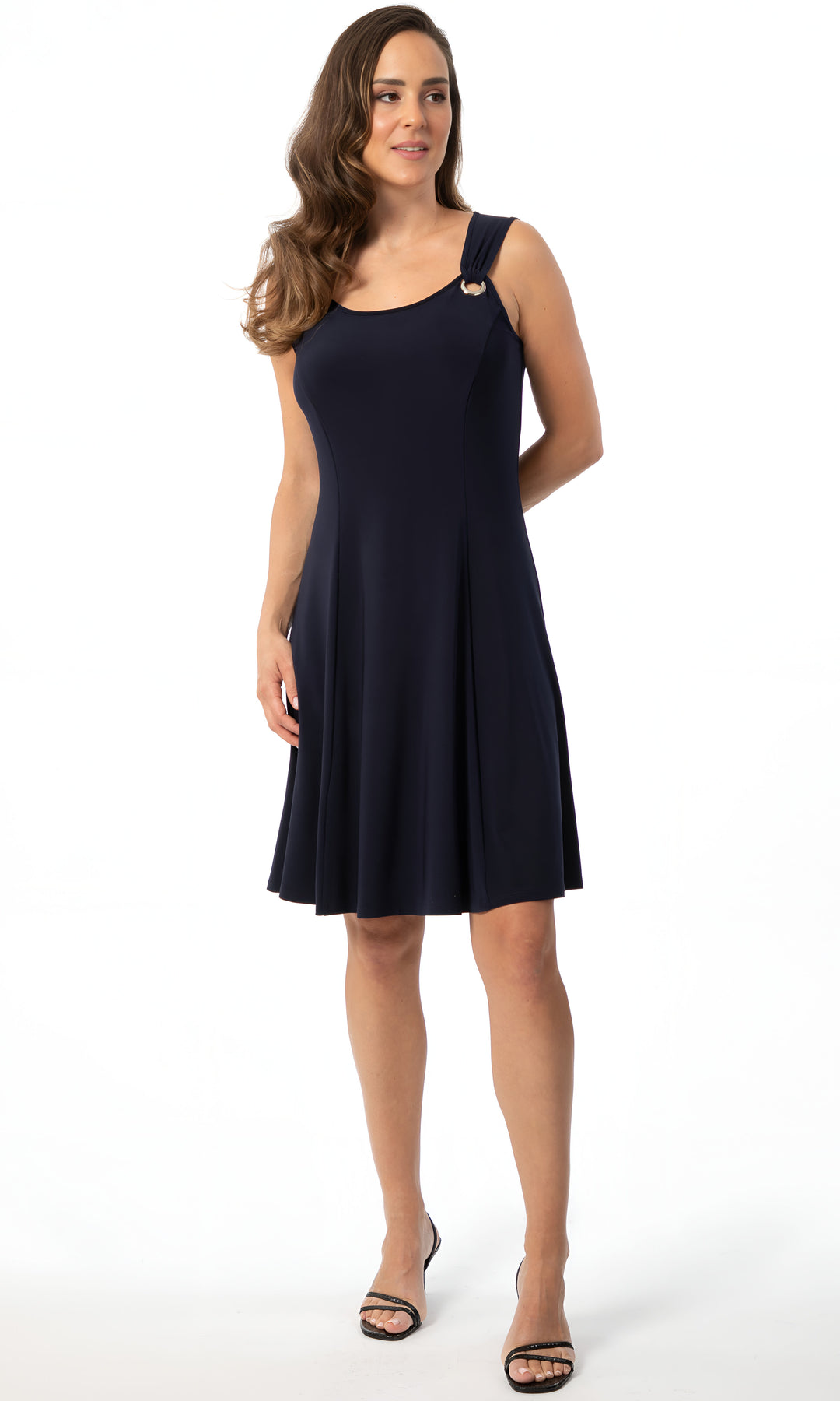 Ring Detail Fit & Flare Knit Dress