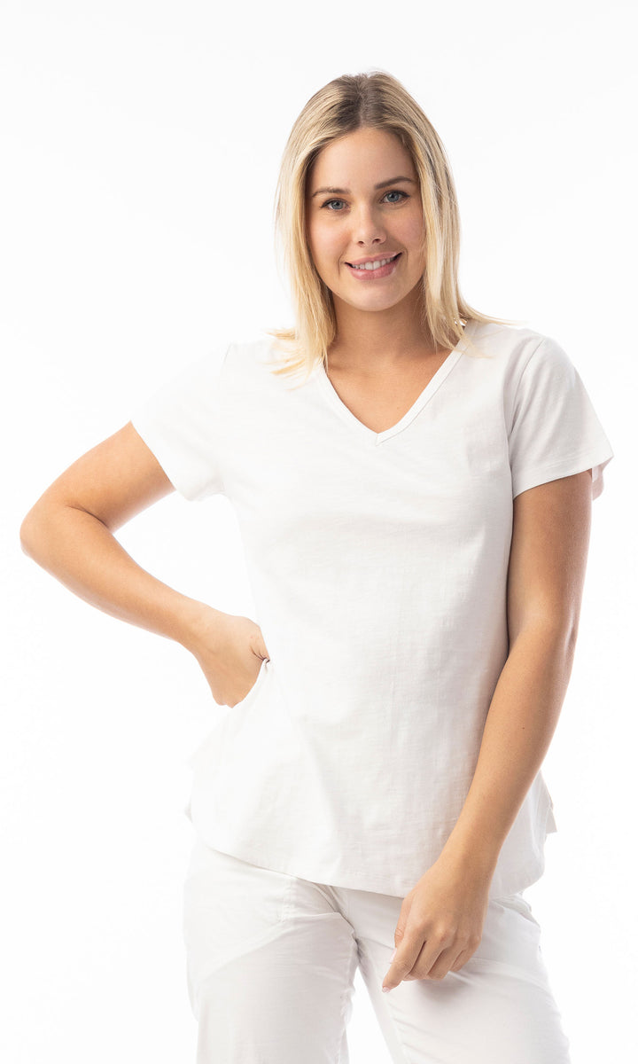 Classic V-Neck Knit Tee