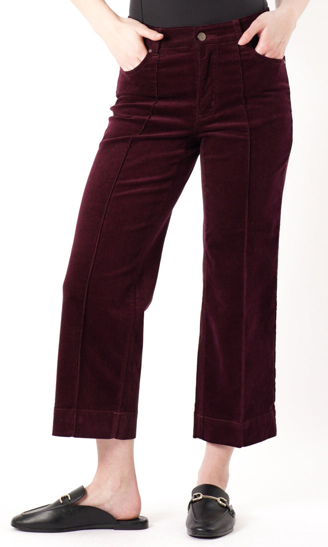Seamed Cropped Corduroy Pants