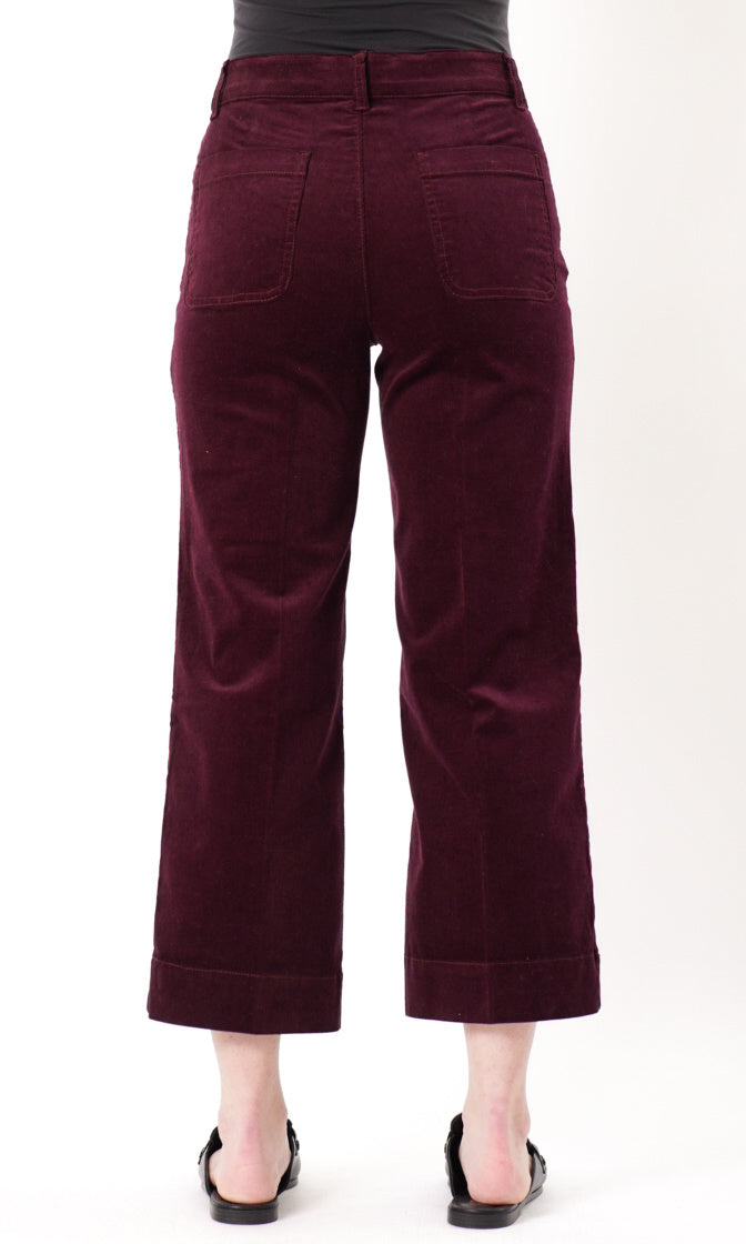 Seamed Cropped Corduroy Pants