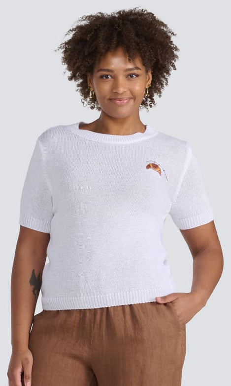 Croissant Charm Knit Top