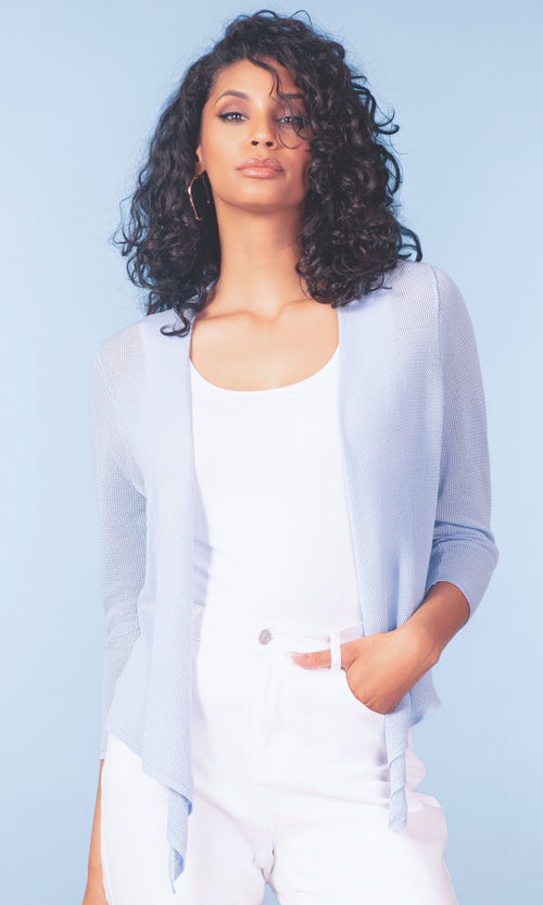 Four-Way Mesh Knit Cardigan