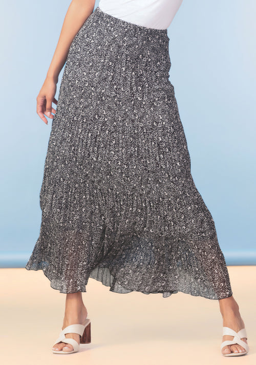 Printed Tiered Maxi Skirt
