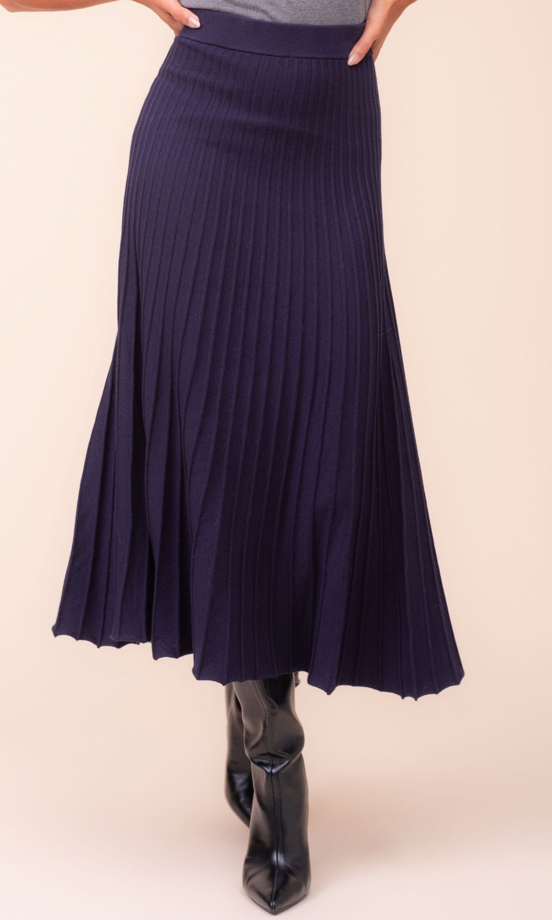 In Motion Ribbed Midi Skirt