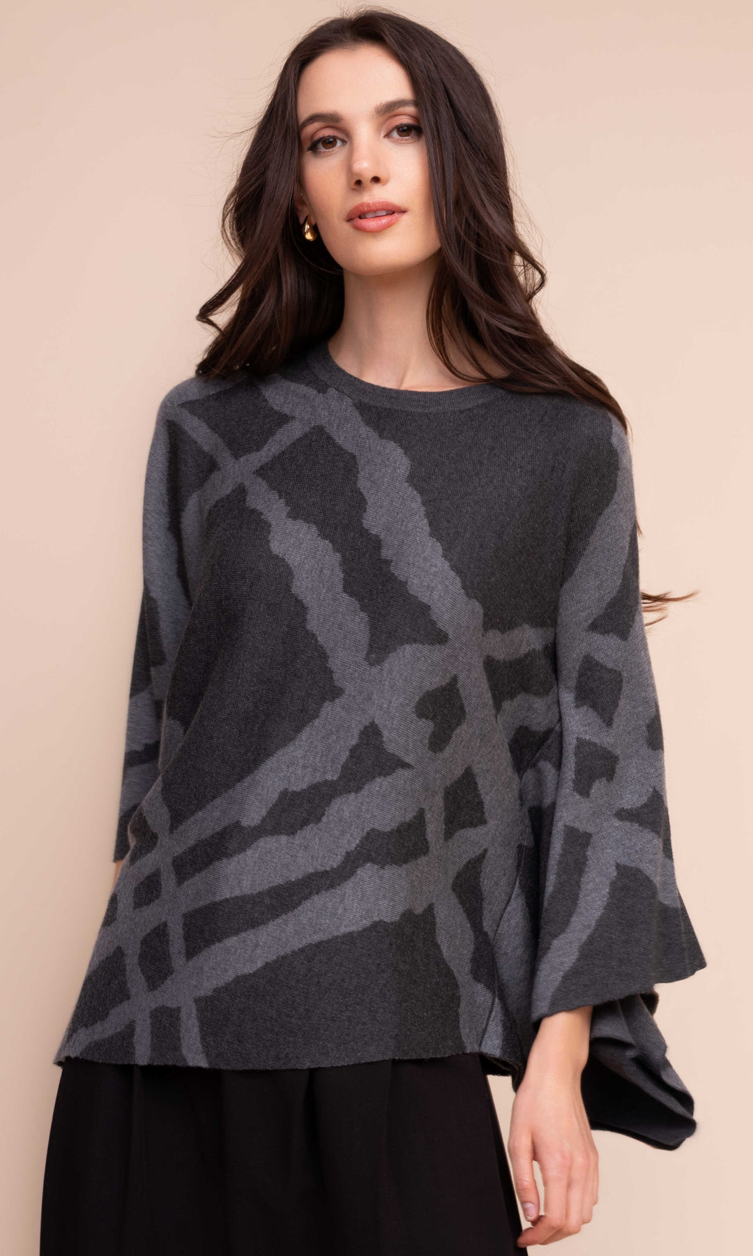 Artful Motion Flare-Sleeve Sweater