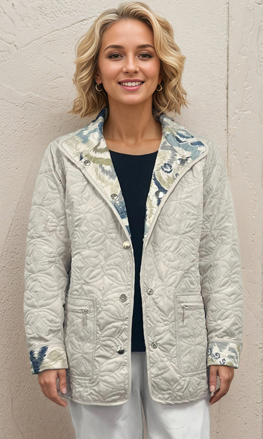 Reversible Quilted Snap Front Jacket