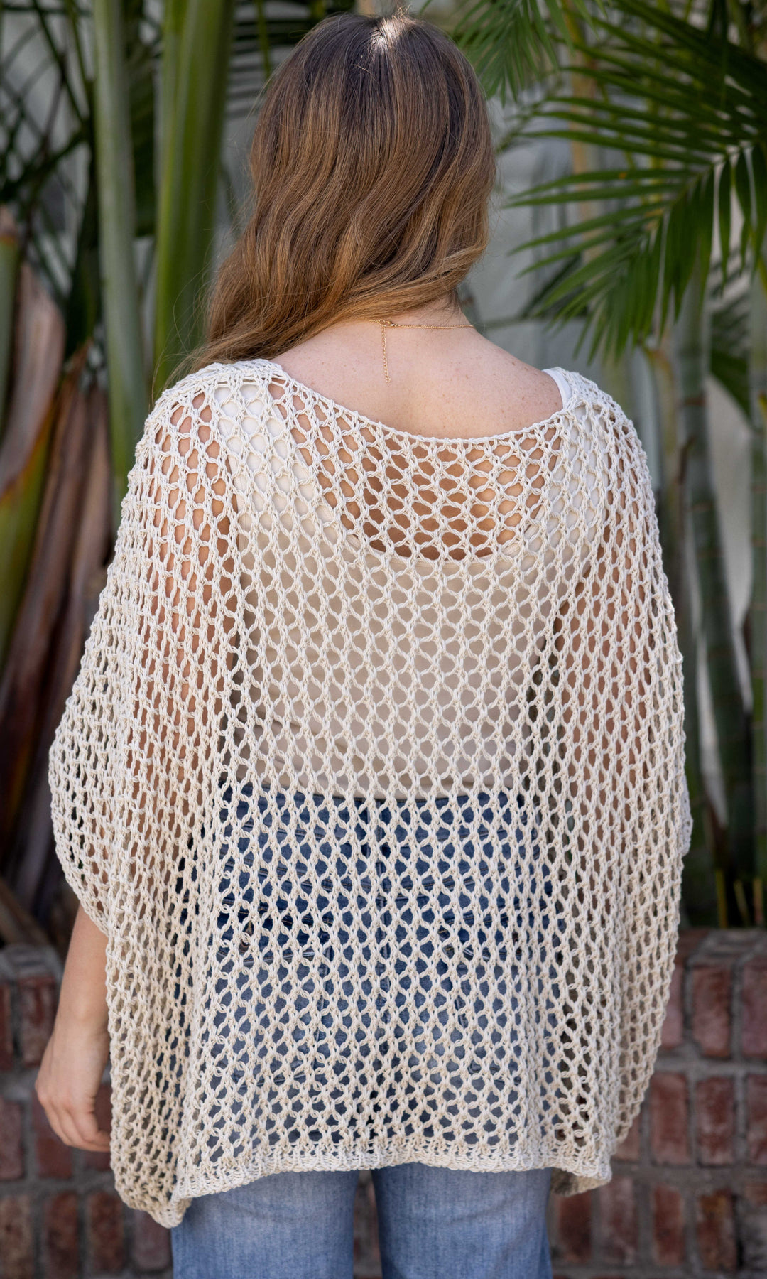 Open Weave Knit Poncho