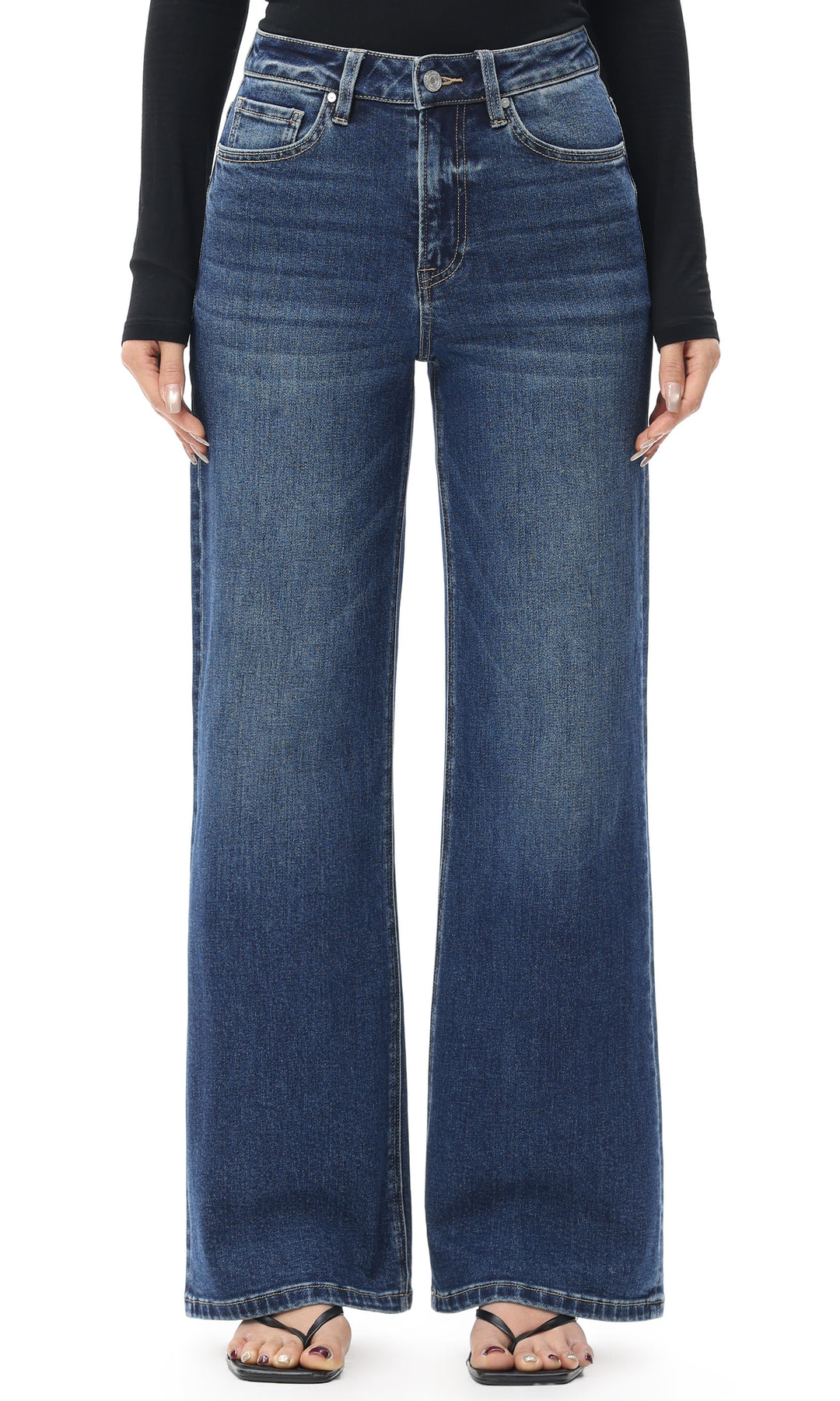 High-Rise Full-Length Wide-Leg Jeans