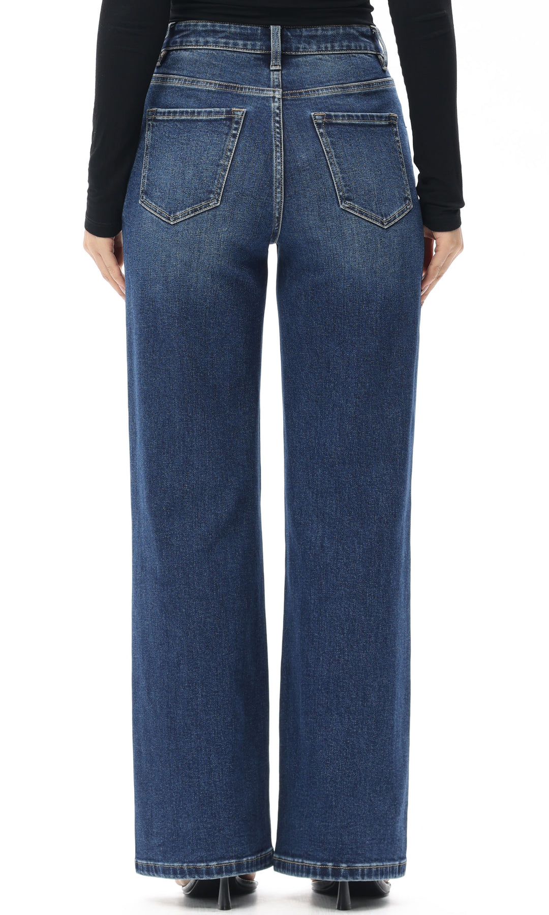 High-Rise Full-Length Wide-Leg Jeans
