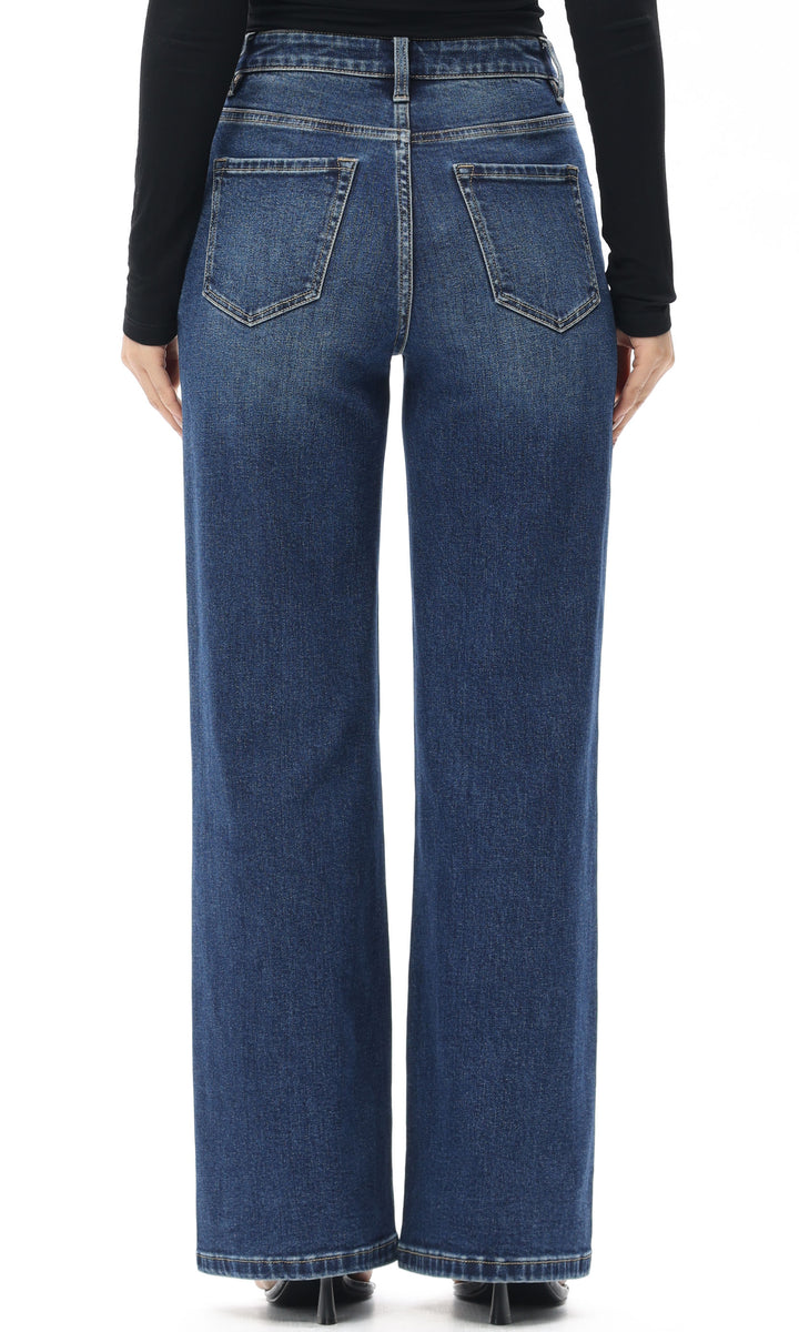 High-Rise Full-Length Wide-Leg Jeans