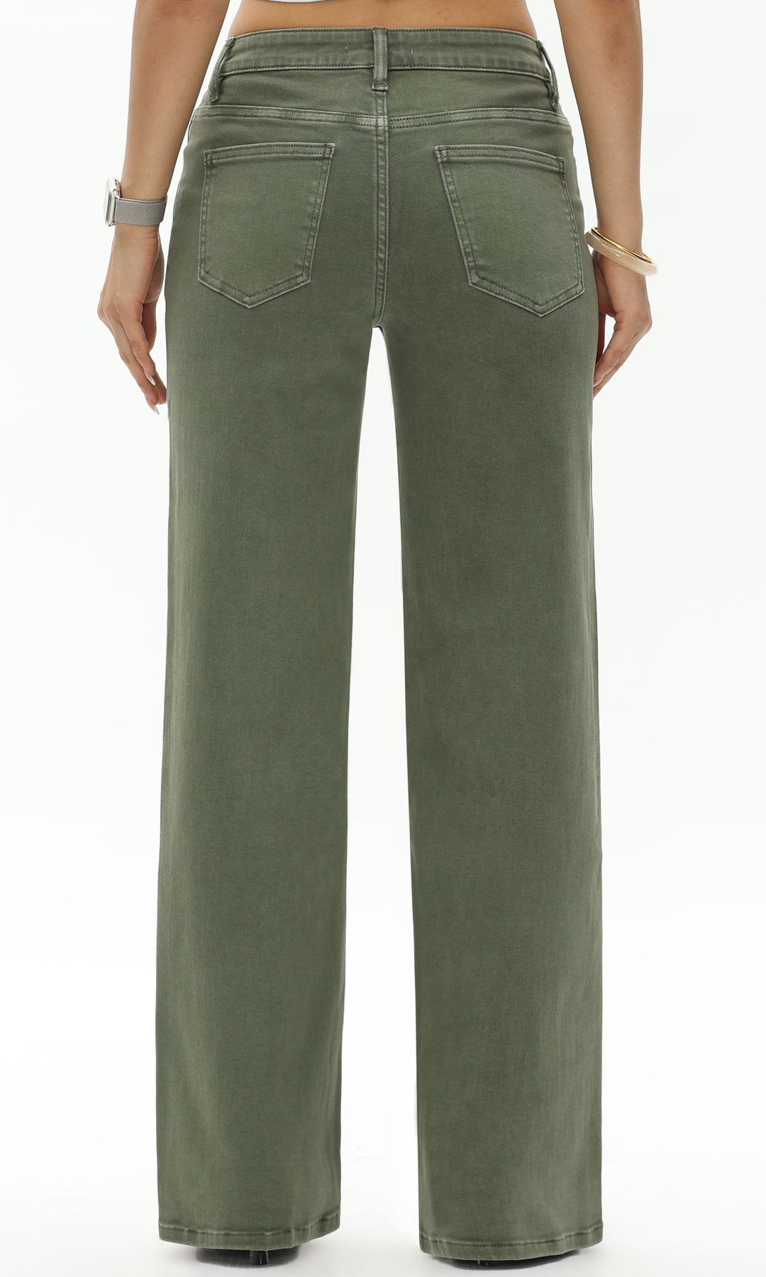 Mid-Rise Wide-Leg Stretch Jeans