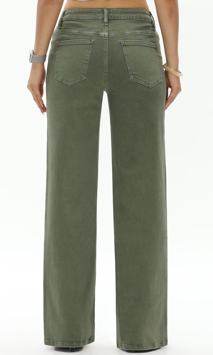 Mid-Rise Wide-Leg Stretch Jeans
