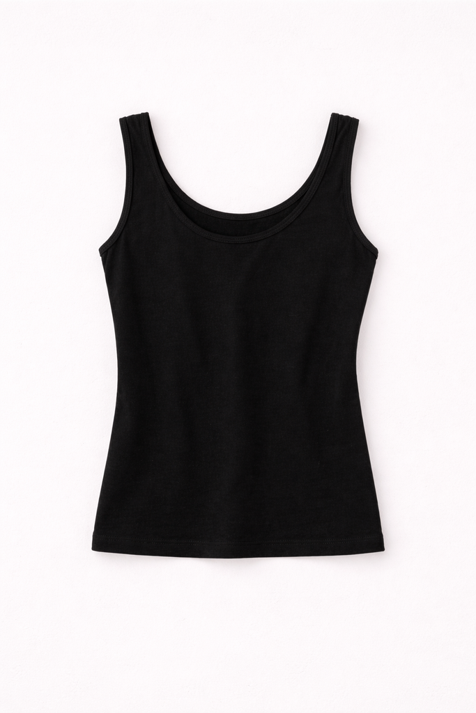 Black tank top on a white background