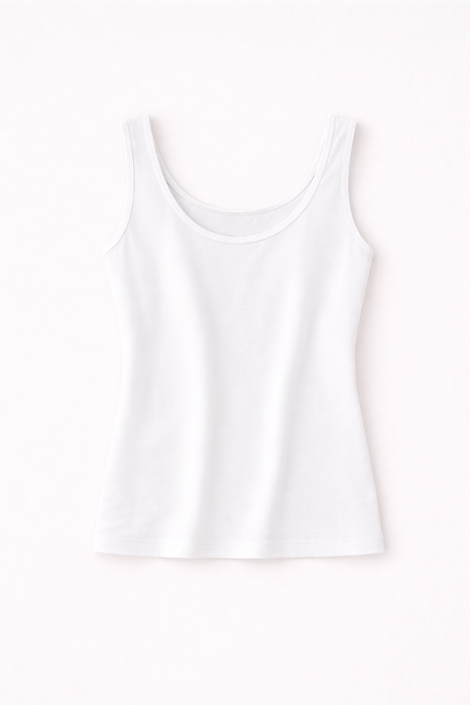 White tank top on a white background