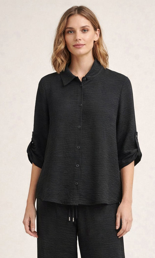 Textured Button-Front Shirt