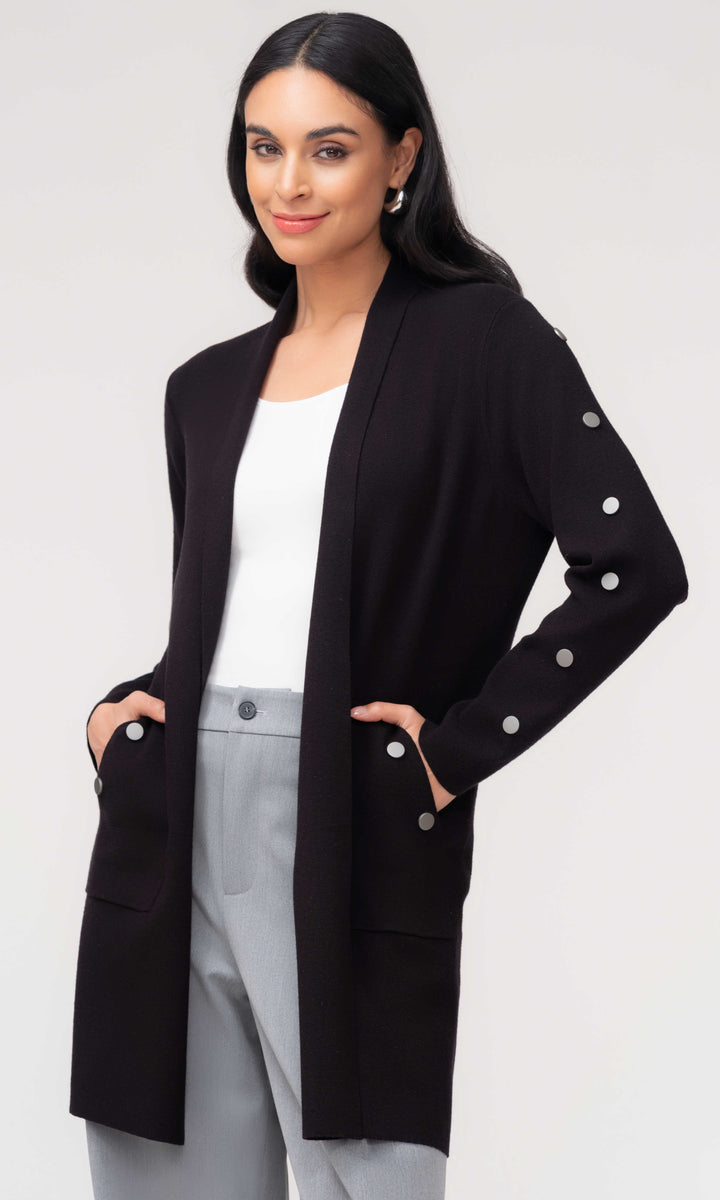 Button Detail Longline Cardigan