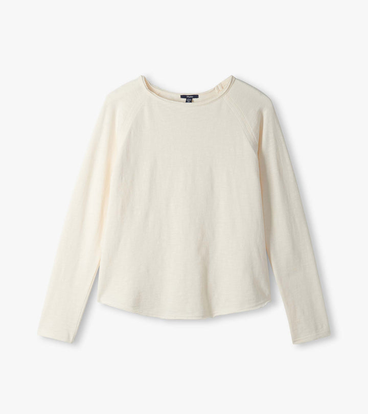 Slub Cotton Raglan-Sleeve Top